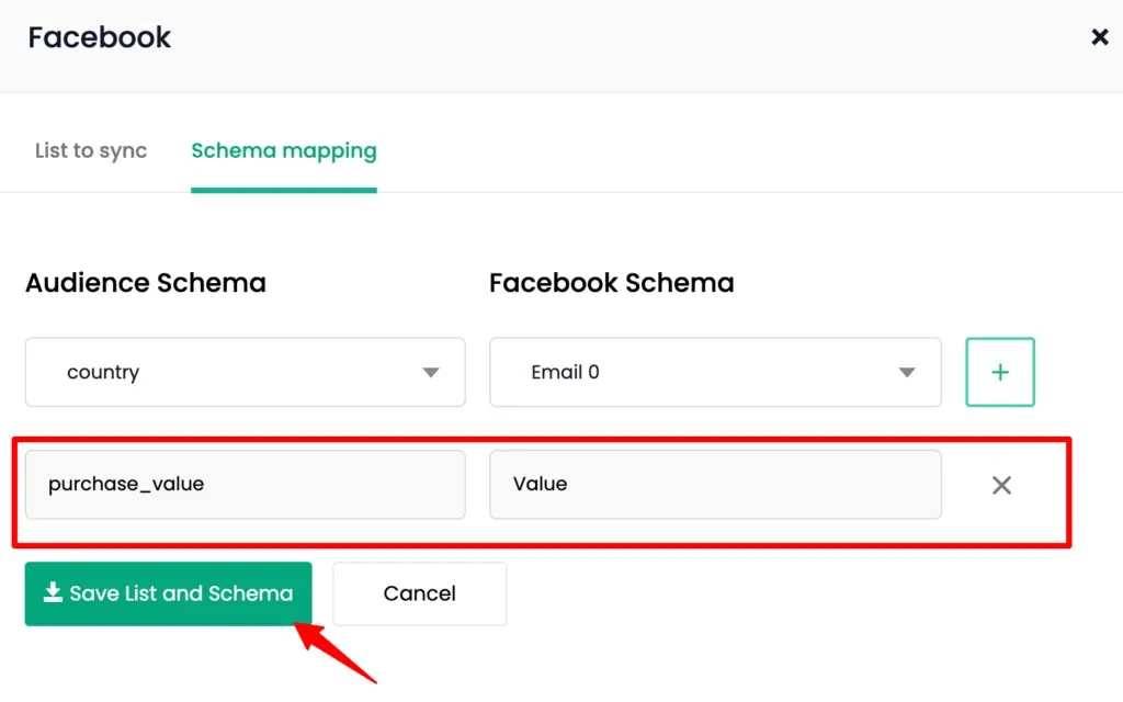 List Sync Settings Tab
