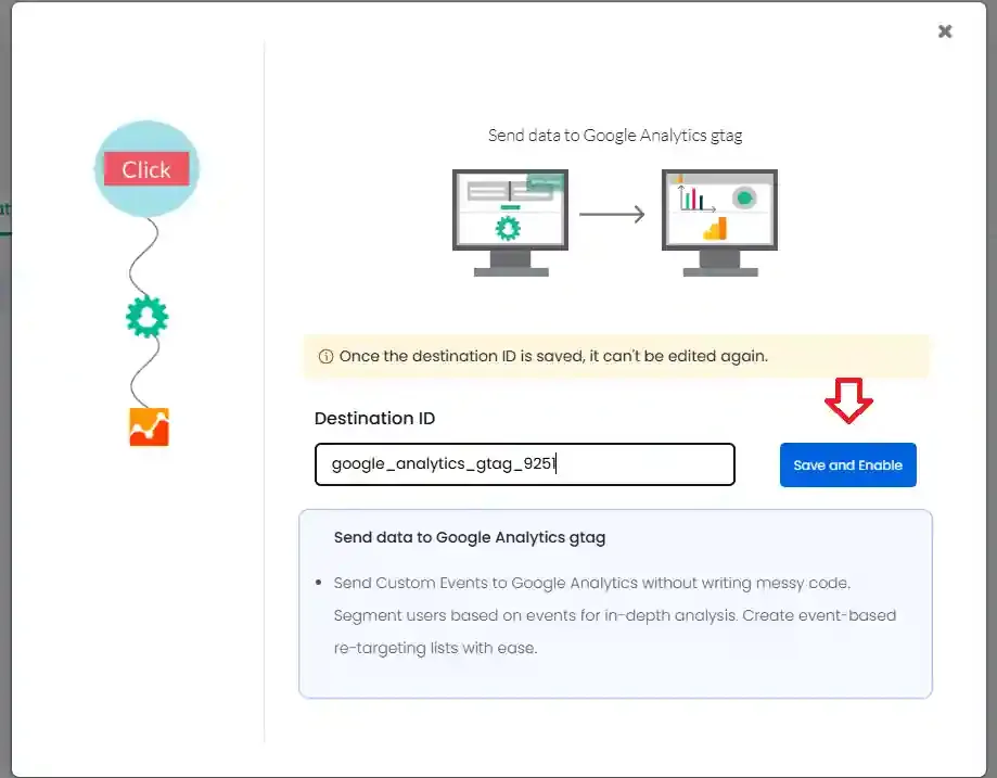 Save and Enable GA4 Destination
