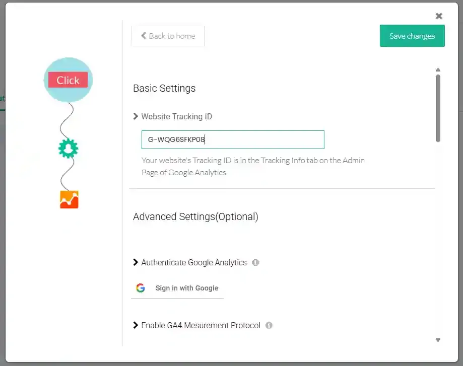 Enter GA4 Measurement ID in Basic Settings