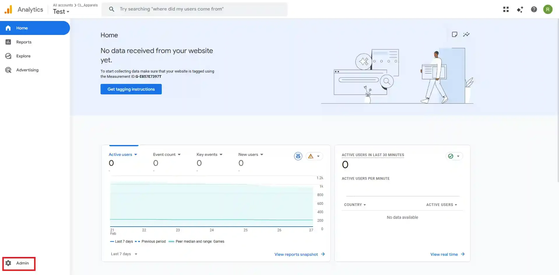 GA4 Admin panel