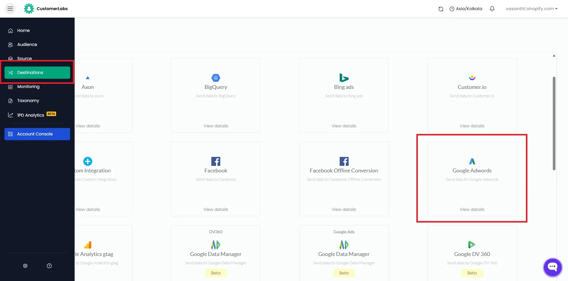 Select Google Adwords