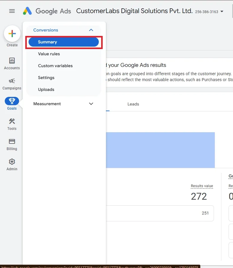 Google Ads Conversions Summary
