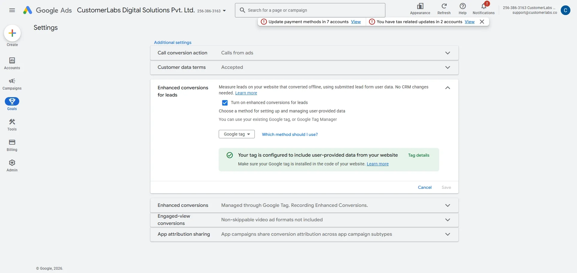 Enhanced Conversions for Leads