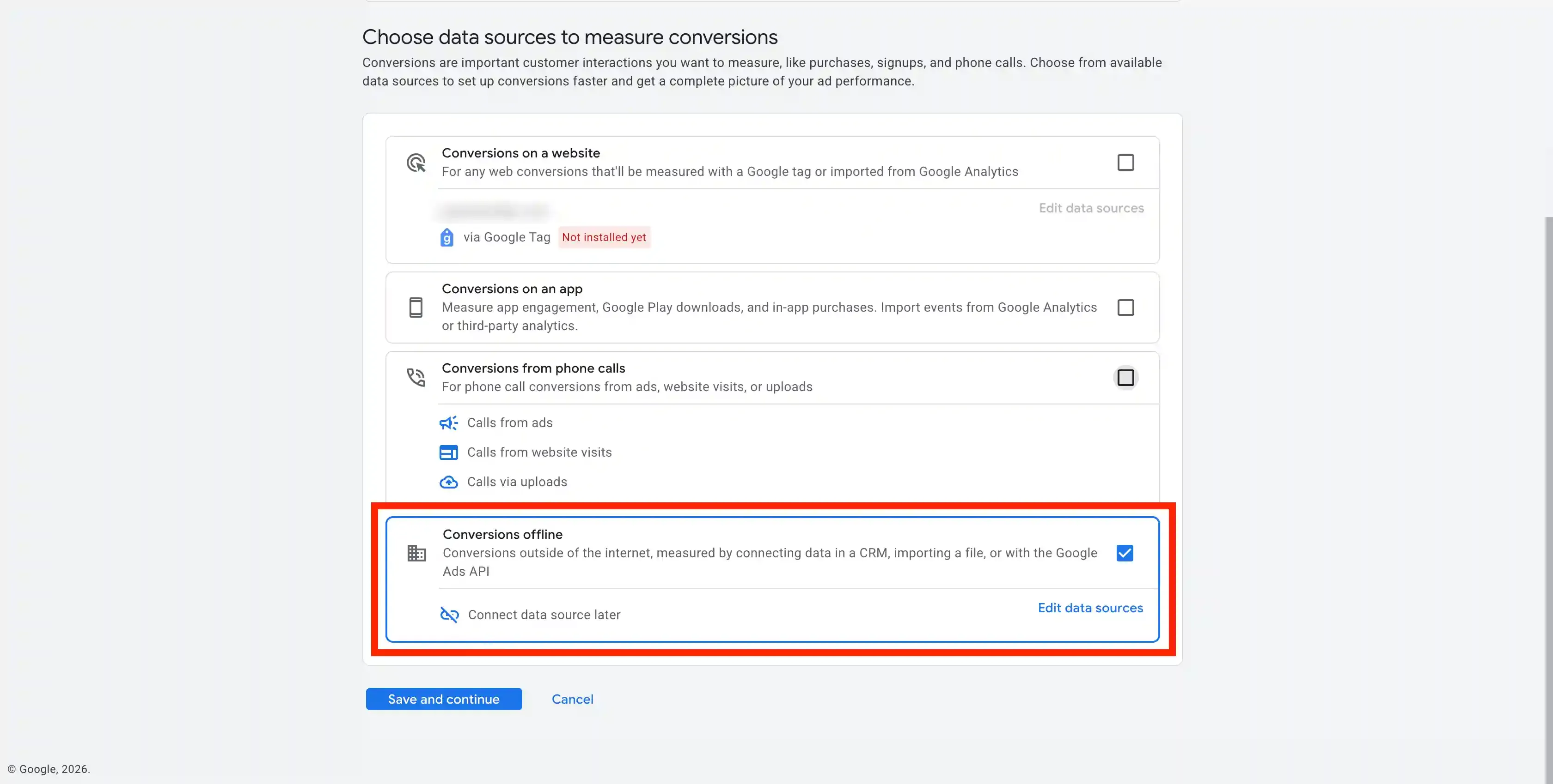 Select Offline Source