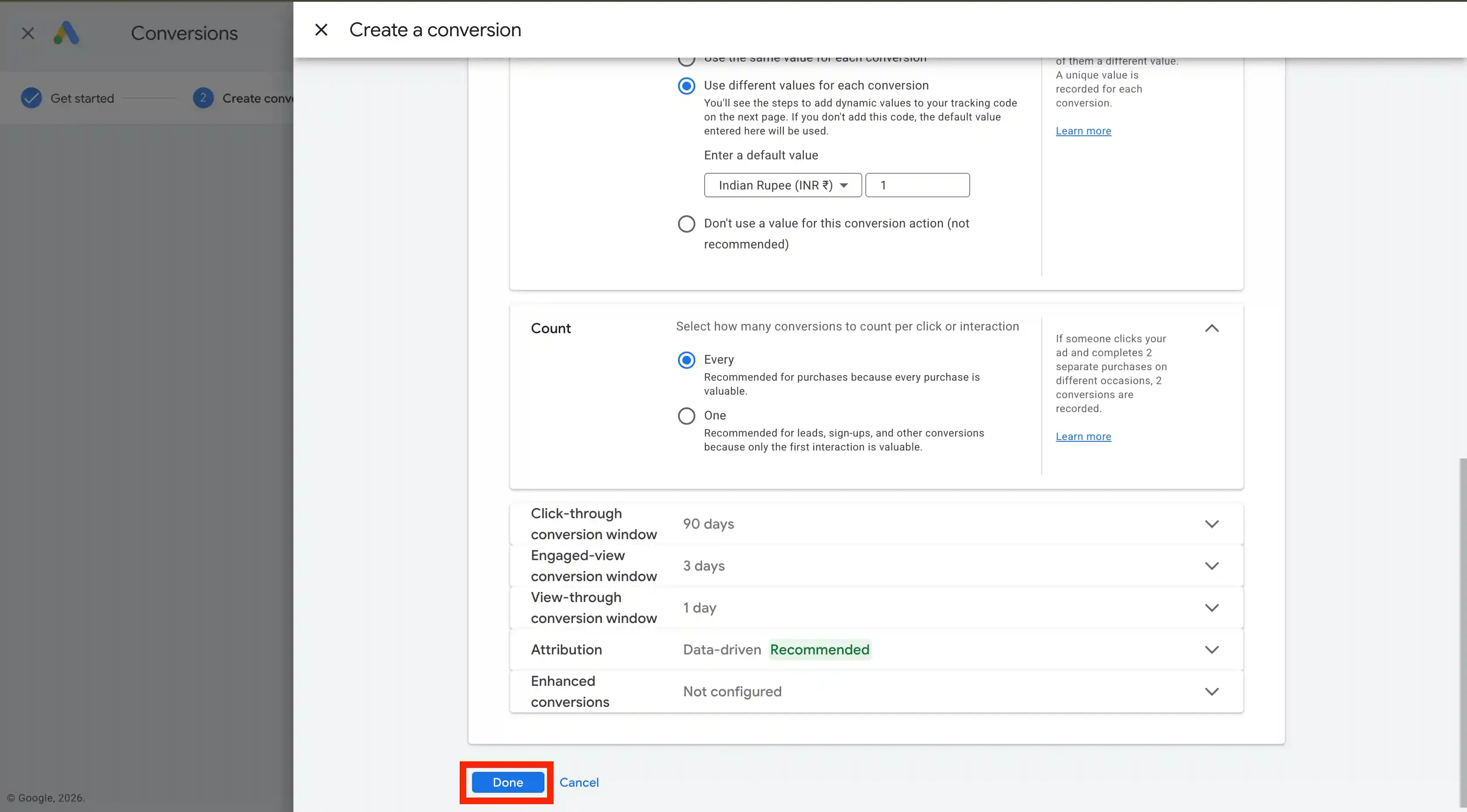 Choose Google Tag