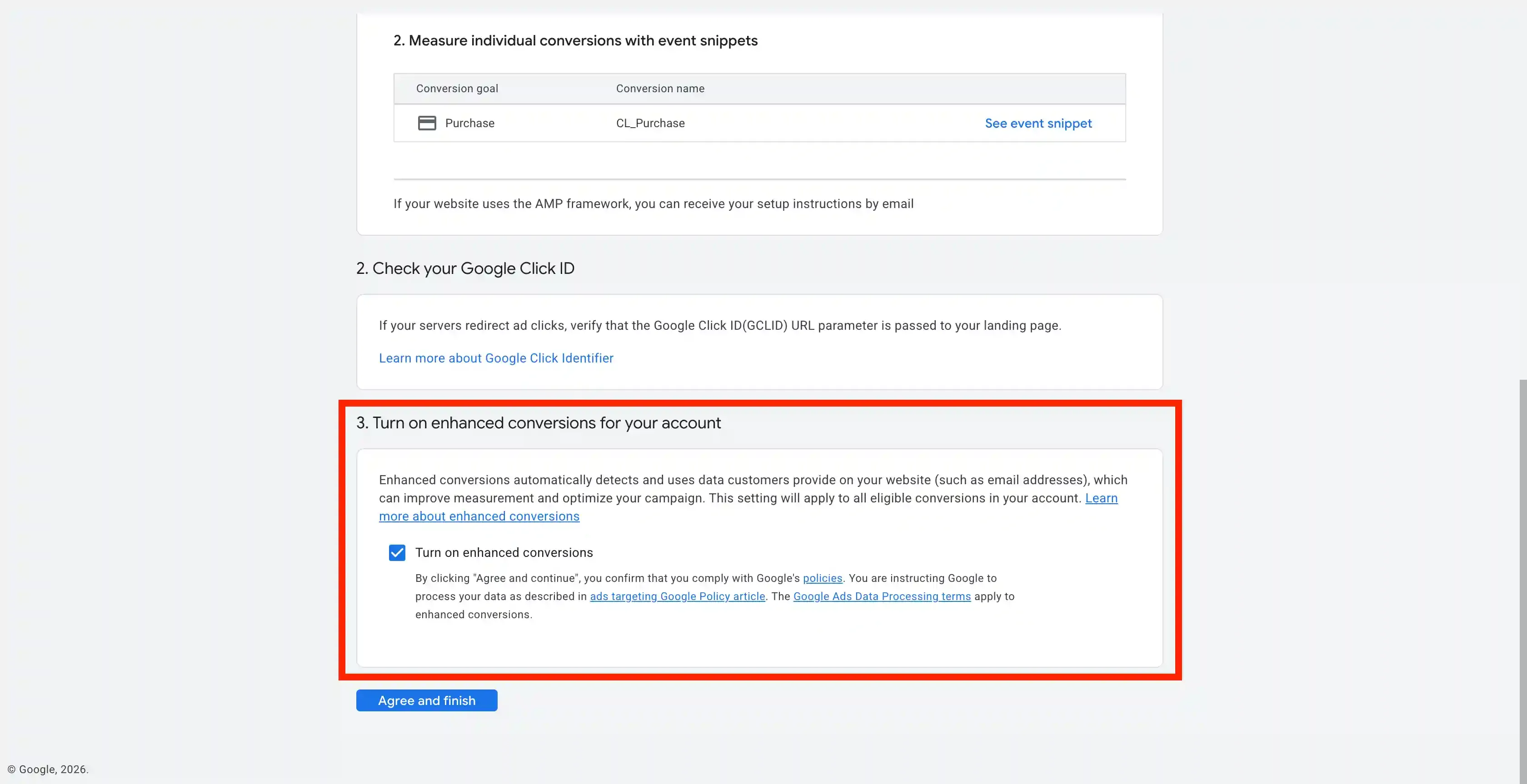 Choose Google Tag