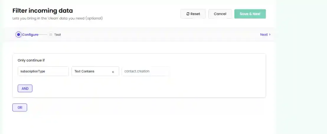 Sample selection screen