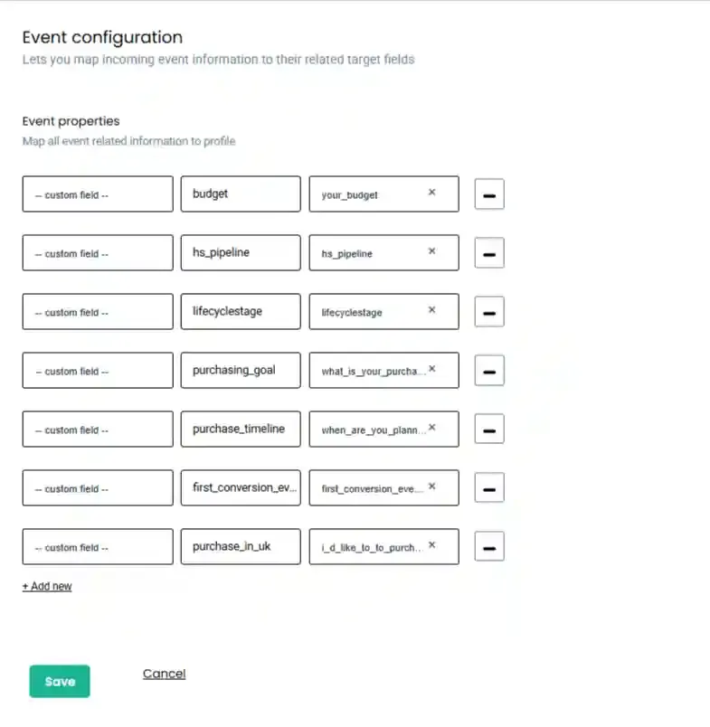 Attribute mapping for lead stage