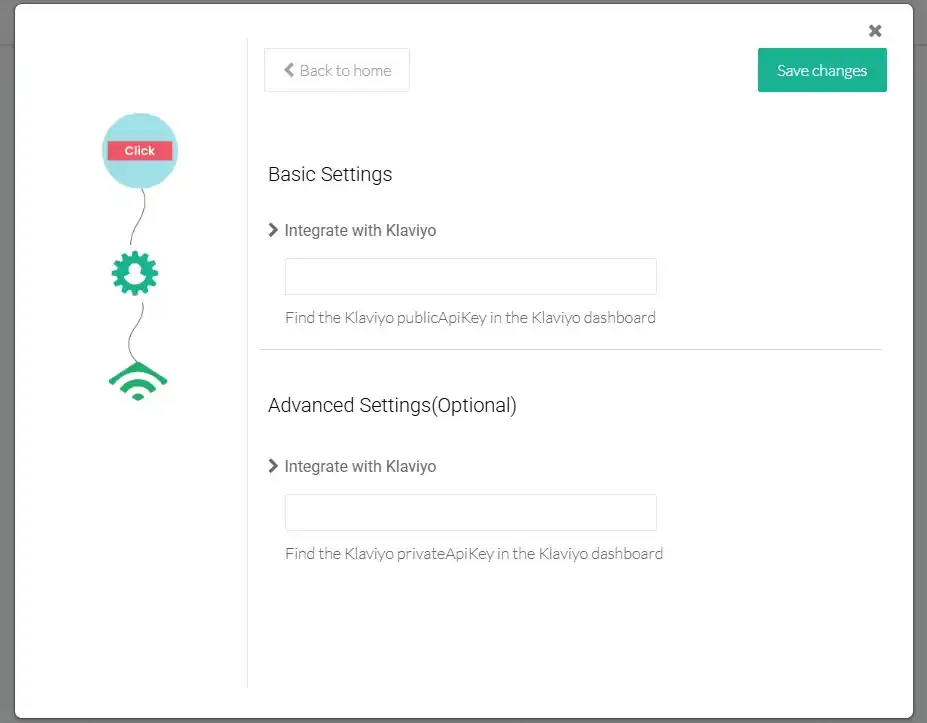 CustomerLabs Klaviyo Basic and Advanced Settings