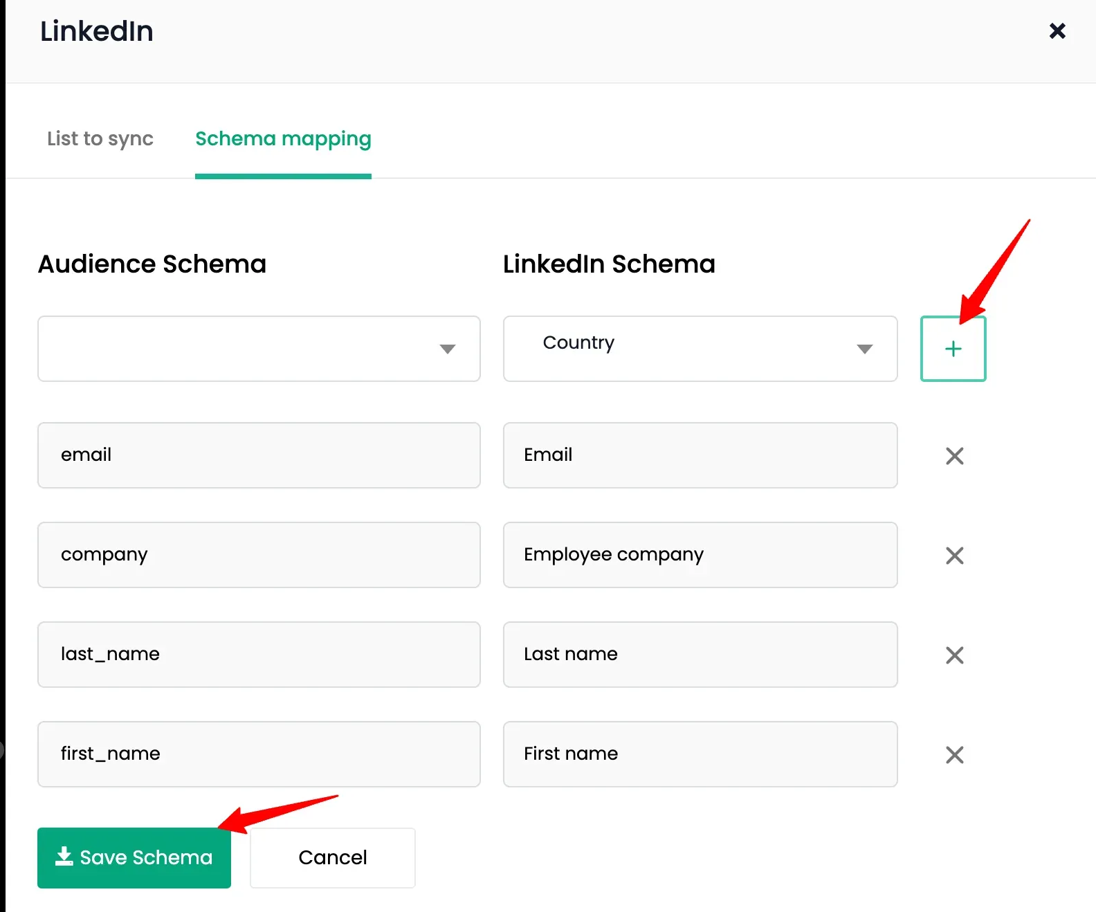 Schema Mapping for LinkedIn Ads
