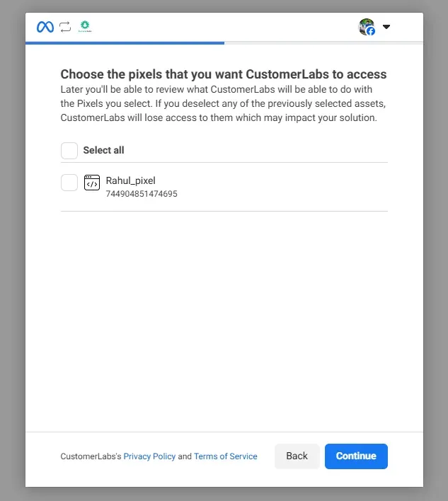 Meta CRM Pixel Authentication with Customerlabs