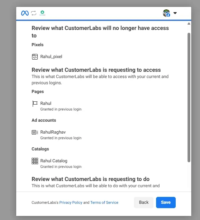 Meta CRM Pixel Authentication with Customerlabs