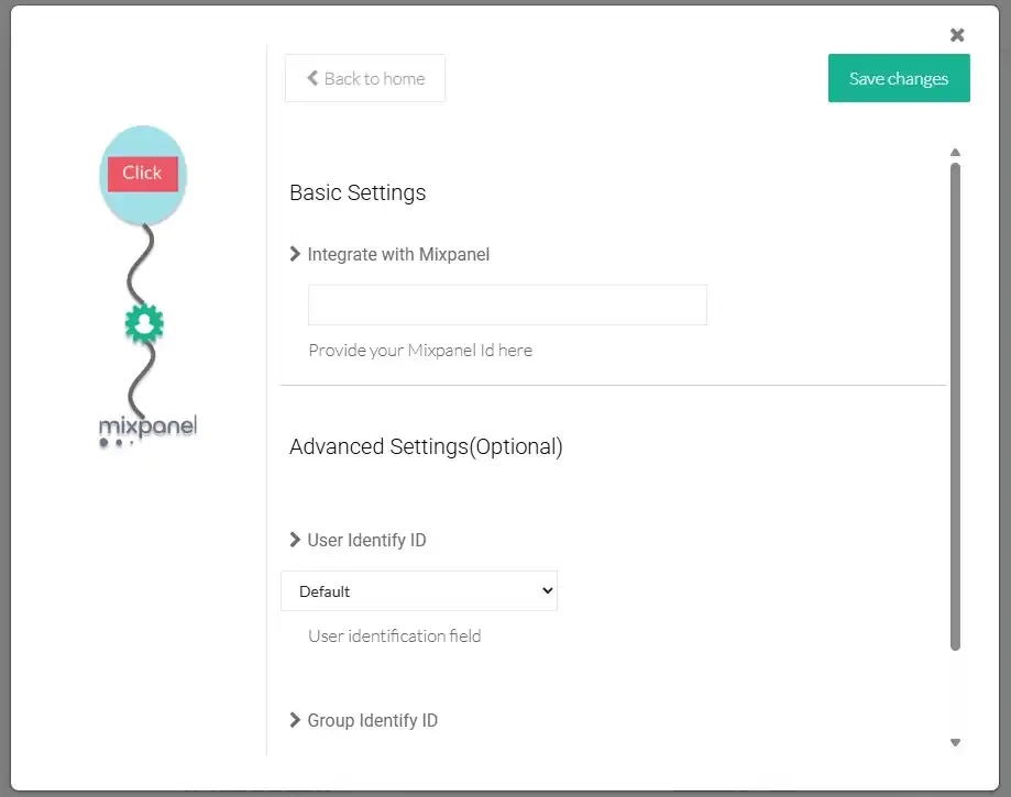 Mixpanel Project Token Field