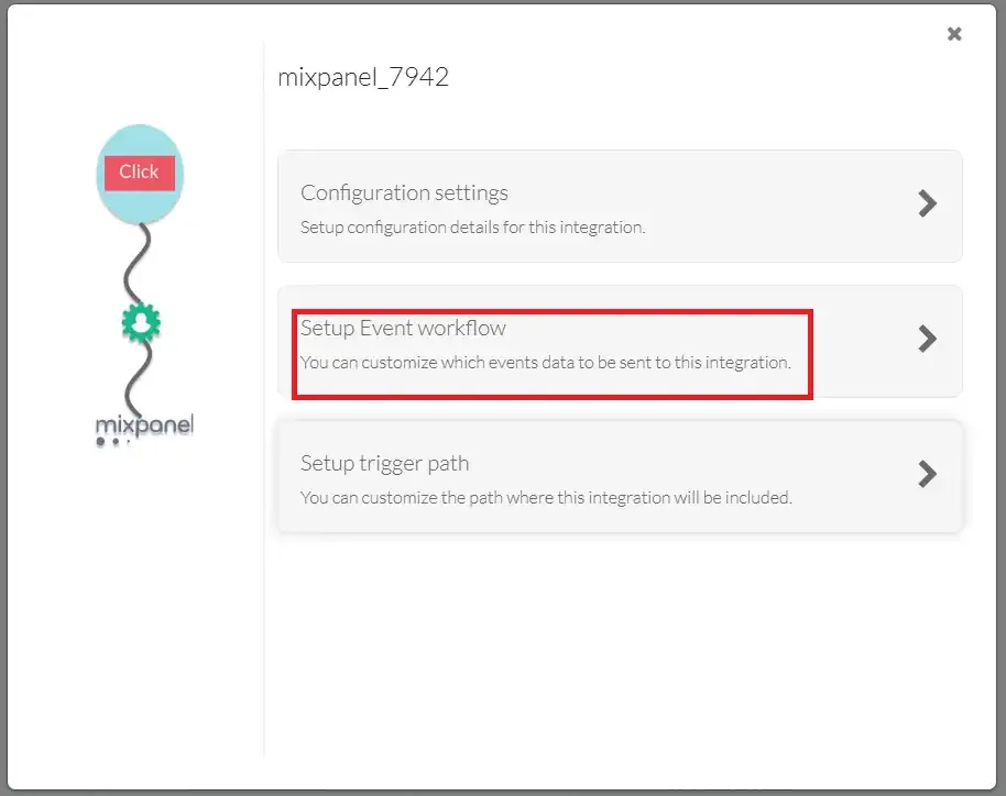 Setup Event Workflow option
