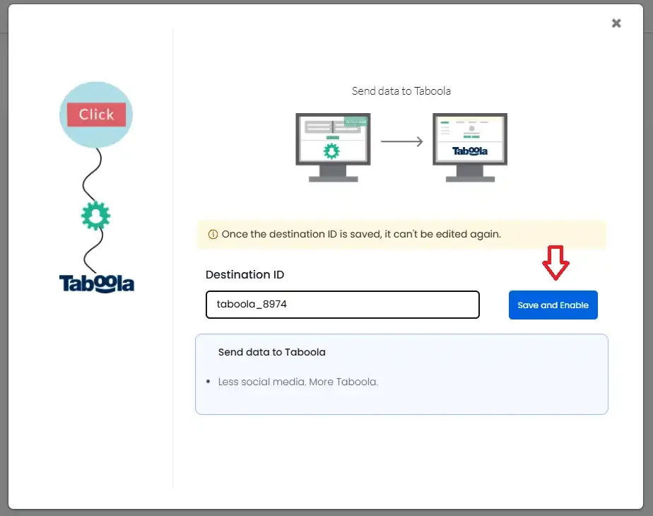 Save and Enable Taboola Destination
