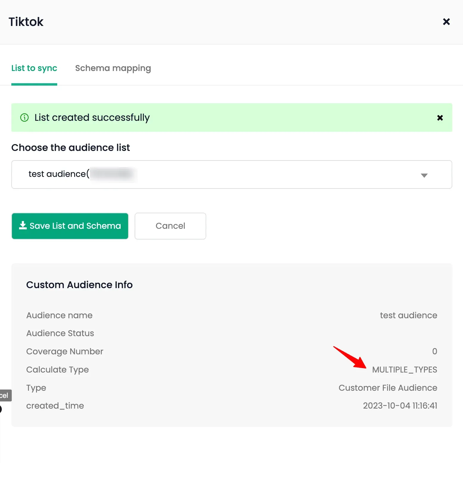 List Sync Settings Tab