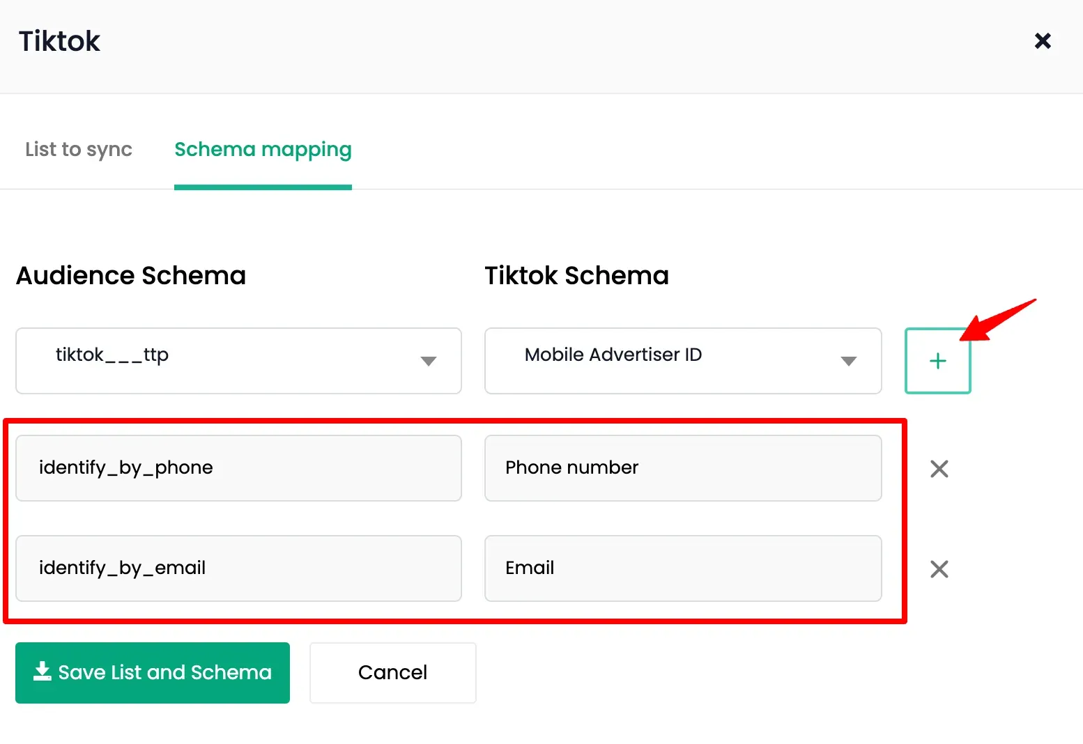 List Sync Settings Tab
