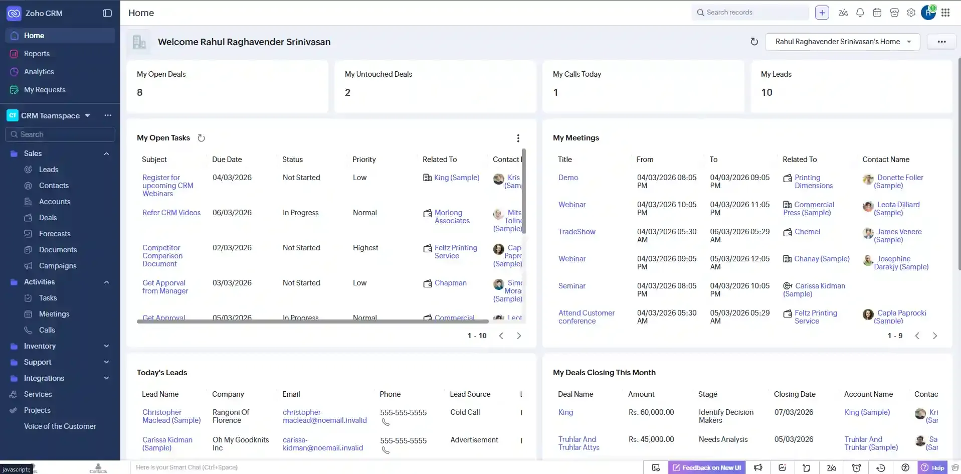 Sign in to Zoho CRM