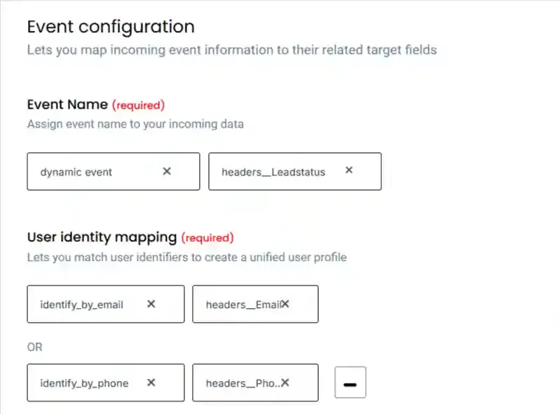 CustomerLabs workflow event configuration overview