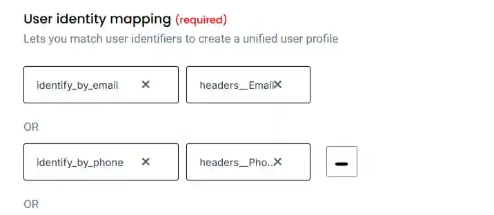 CustomerLabs workflow - user identity mapping