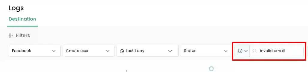 Entering search text