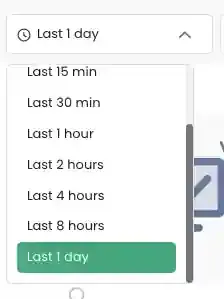 Setting time range to Last 1 day