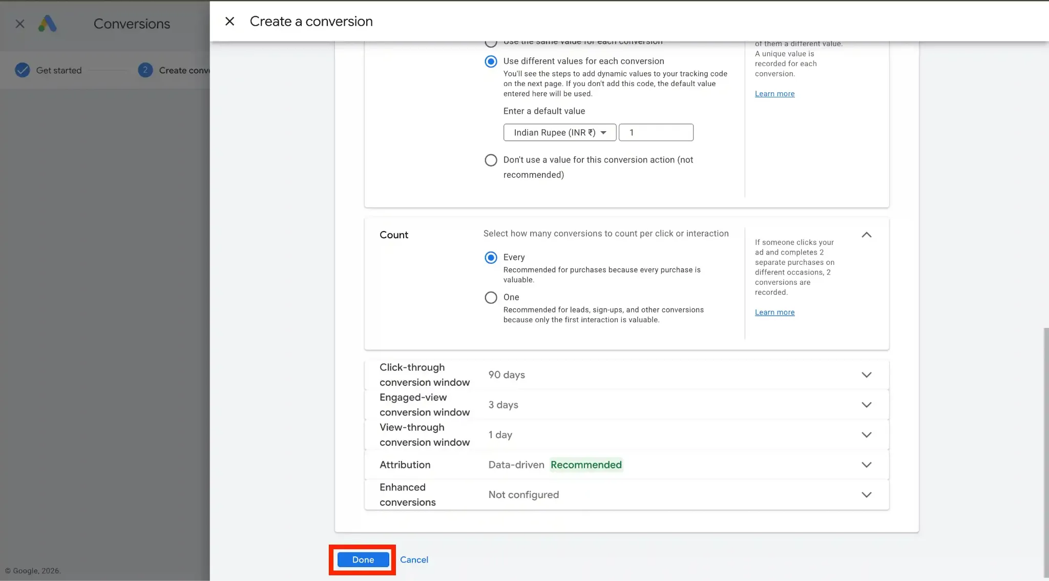 Enable enhanced conversion tracking in google ads