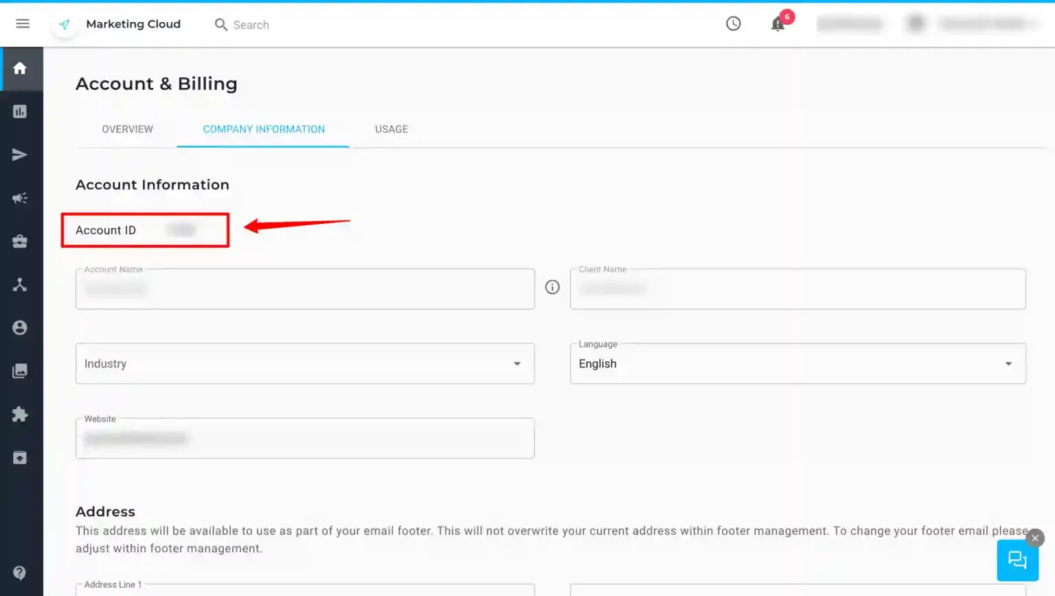 Account ID pasted into Maropost Configuration Settings in CustomerLabs