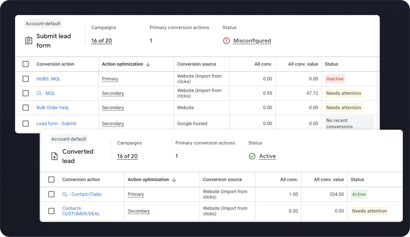 CustomerLabs offline conversion setup — connect CRM stages and map to ad platform conversions