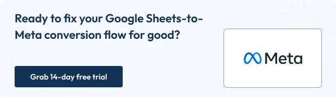 CTA Ready to fix your google sheets to meta conversion flow for good
