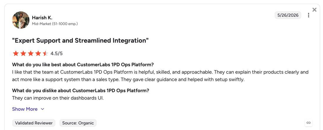 Harish K., Mid-Market, 4.5 out of 5 review
