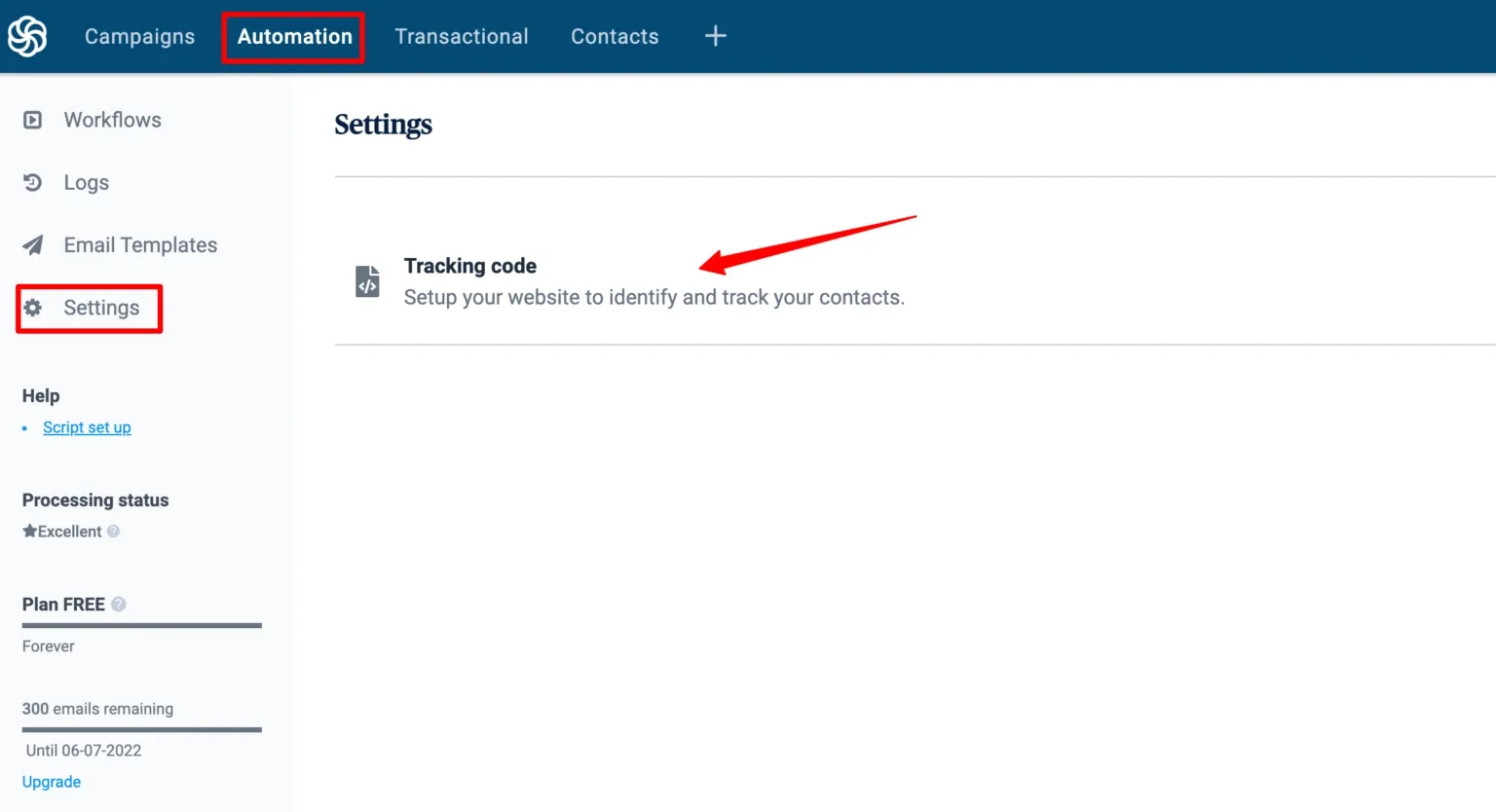 Enable Sendinblue in CustomerLabs