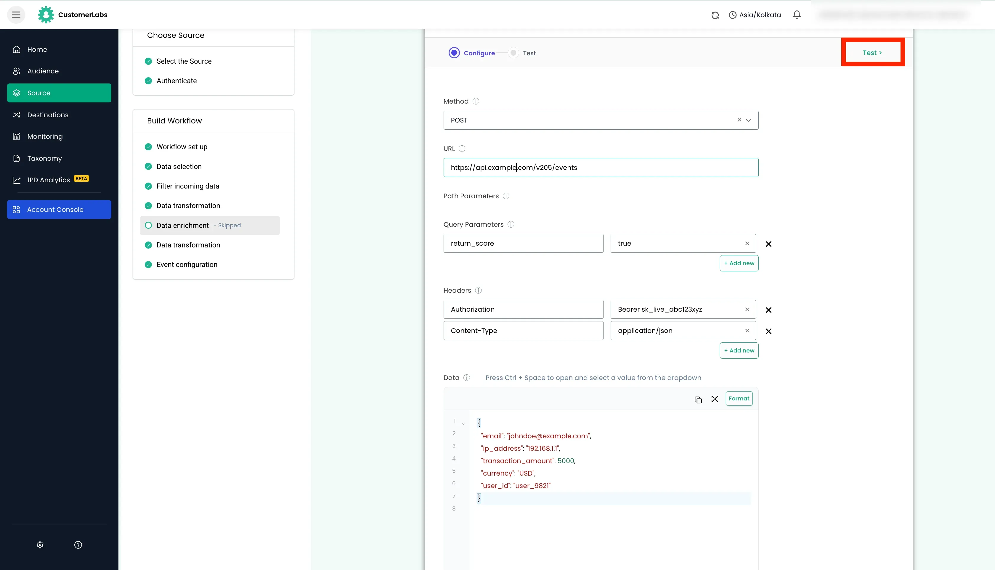 configuring workflow in Customerlabs 1PD Ops