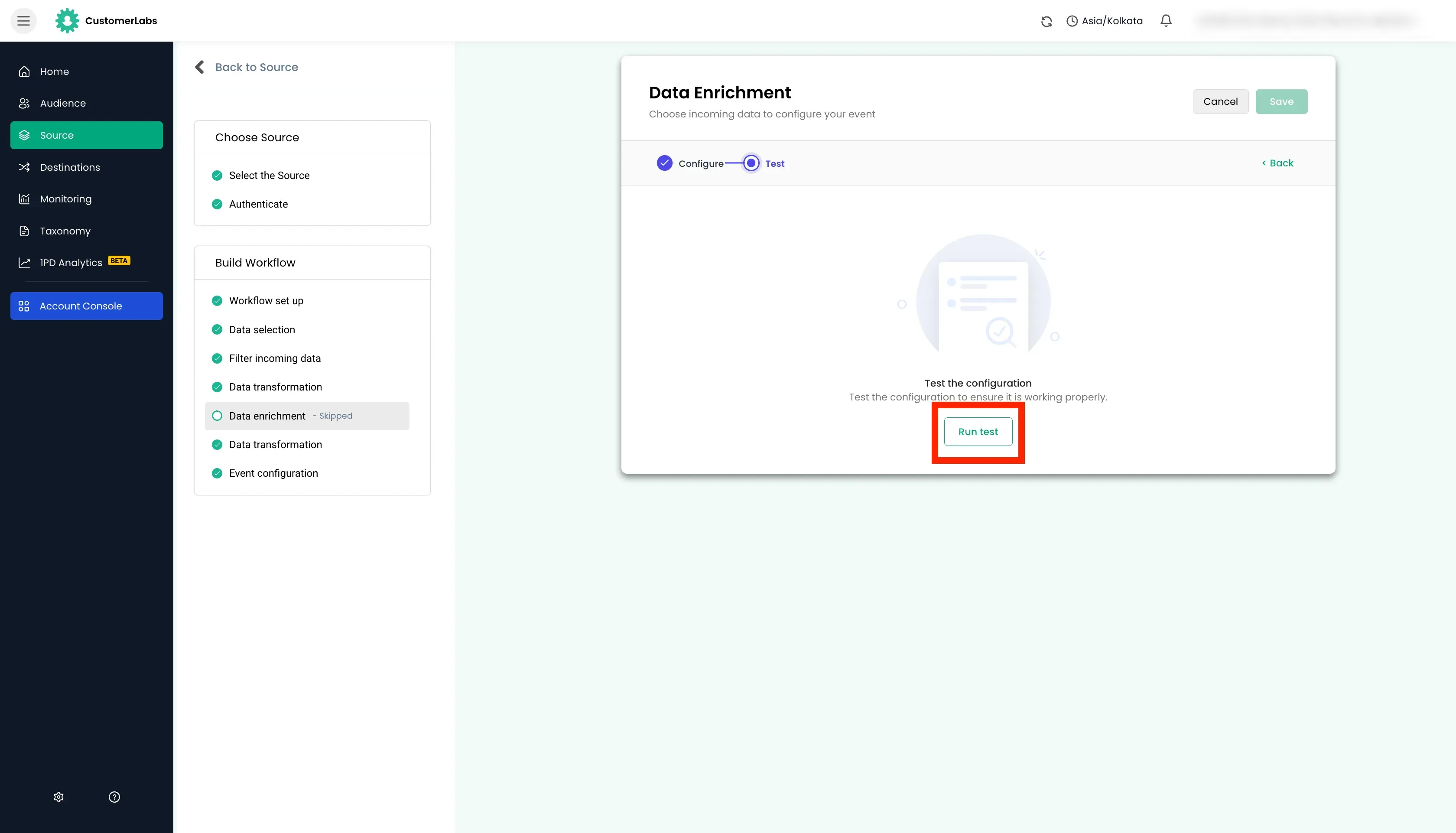configuring workflow in Customerlabs 1PD Ops