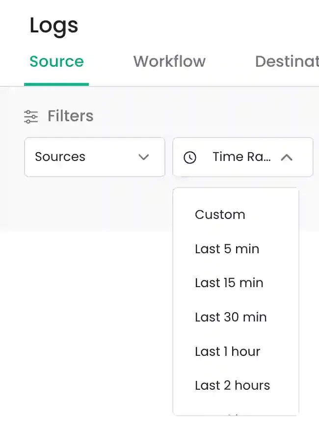 Selecting a relative time frame from the dropdown