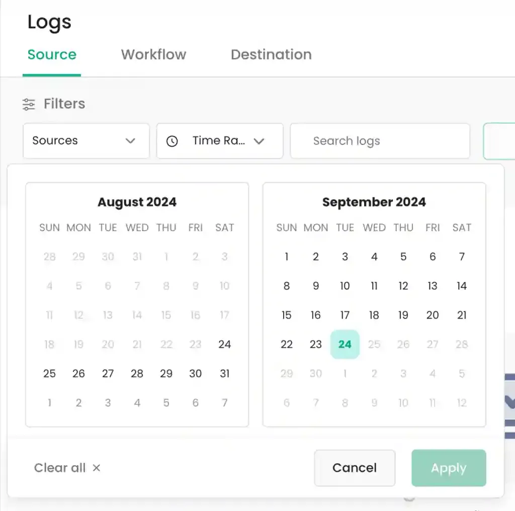 Using the calendar picker for a custom date range