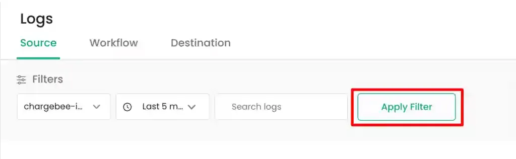 The Apply Filter button state before execution