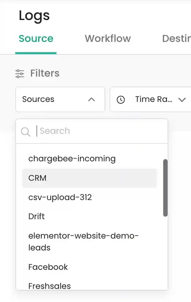 Selecting the CRM source for investigation