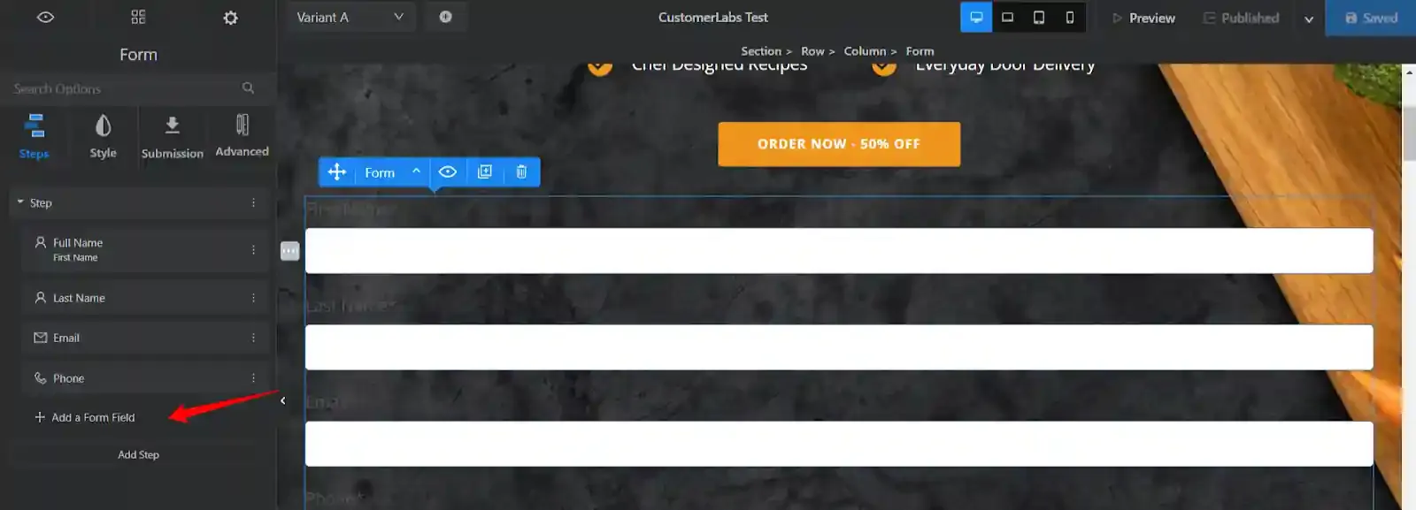 saving contact property and adding more fields