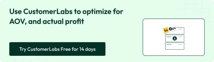 Use CustomerLabs to optimize for AOV and actual profit