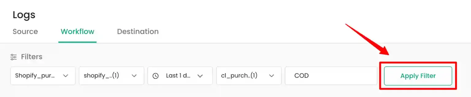 Using the Search By filter for specific text strings
