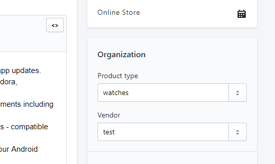 Product type shopify 