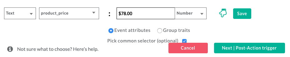 Selecting more product attributes