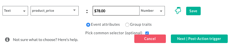 Selecting more product attributes