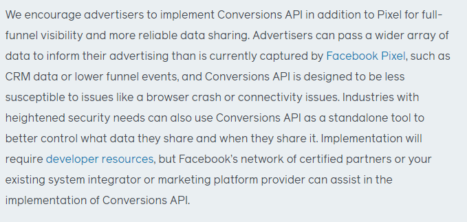 Facebook - Implementation on of Facebook API Conversion