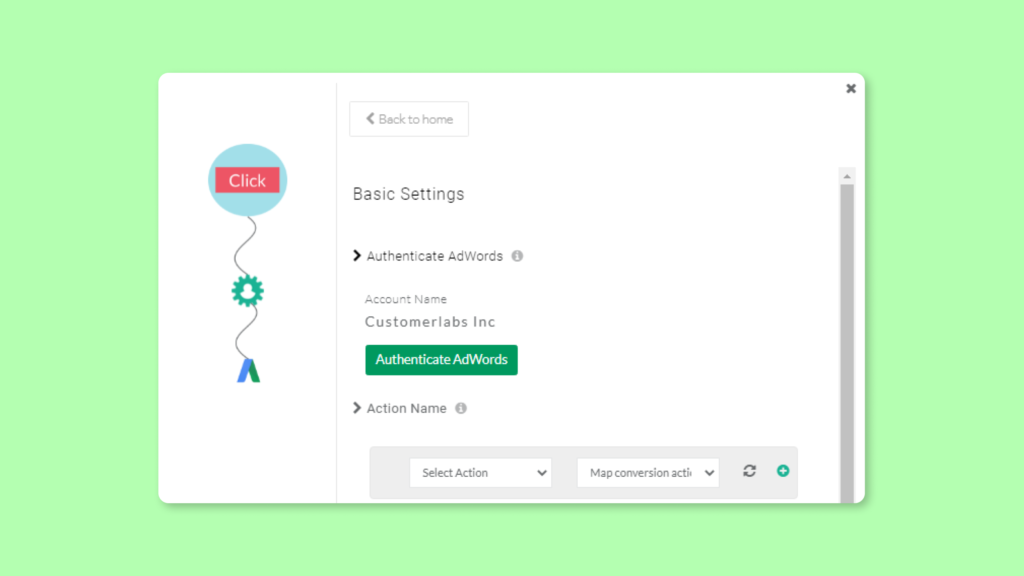 Google Adwords integration configuration settings