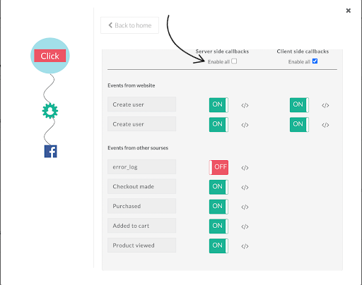 Enable server side callbacks