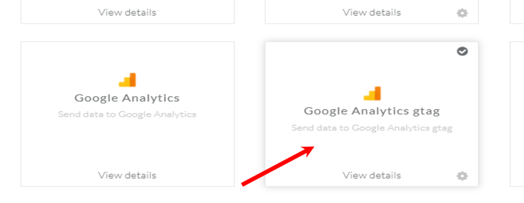 Select Google Analytics gtag