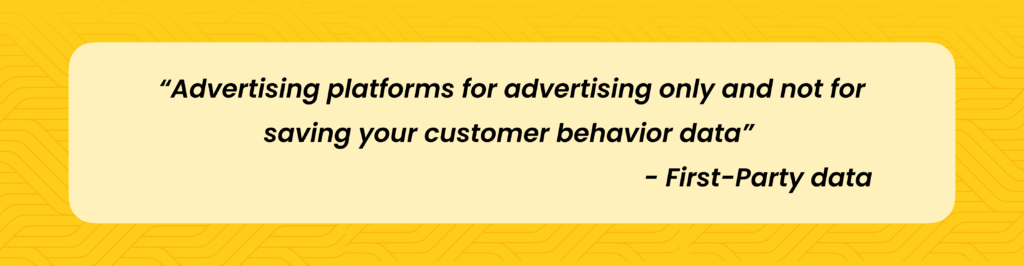 Facebook and other ad platforms are just an advertising platform and not your customer behavior data host