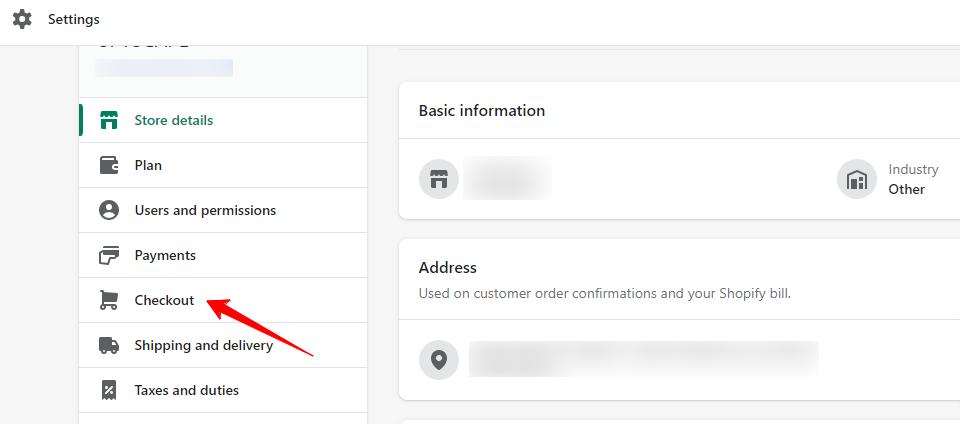 Checkout section in Shopify to add the event tracking code for with post-purchase page.